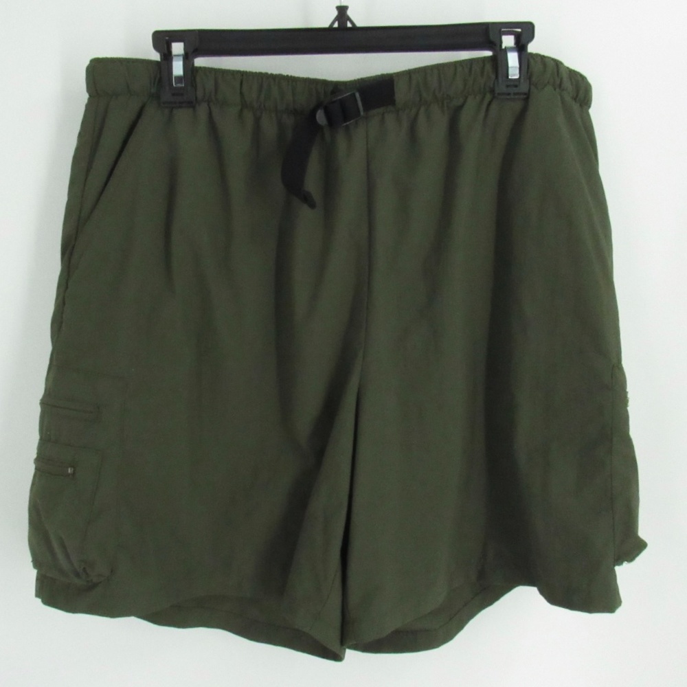 Columbia Deep Olive Green Nylon/Poly Hiking Shorts